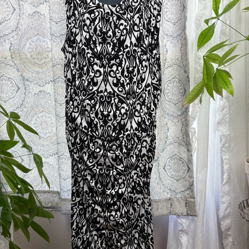 Cato Women's Black and White Maxi Dress NWOT